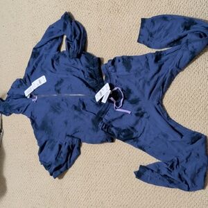 New Splendid Indigo 2pc Zip-Up Hooded Jacket And Pant Set